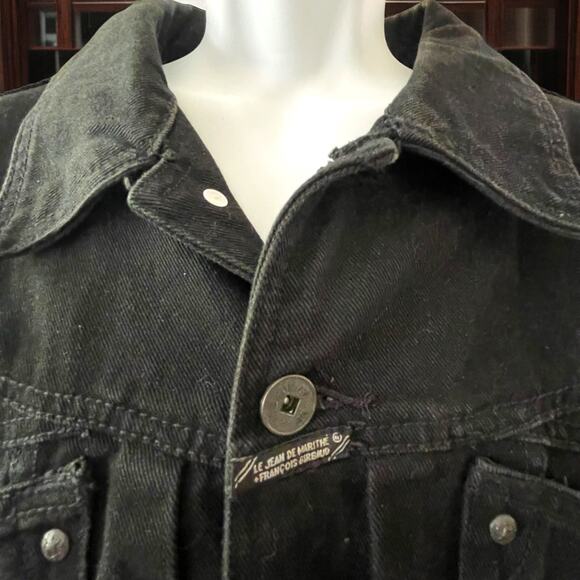 VTG Girbaud Marithe Francois Black Thick Jean Trucker Jacket Men Size XXL Y2K - Picture 9 of 12